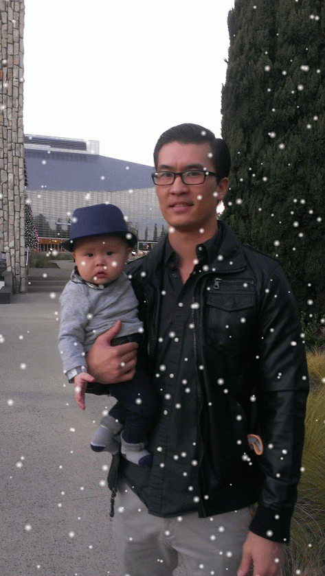 auto awesome snow father son