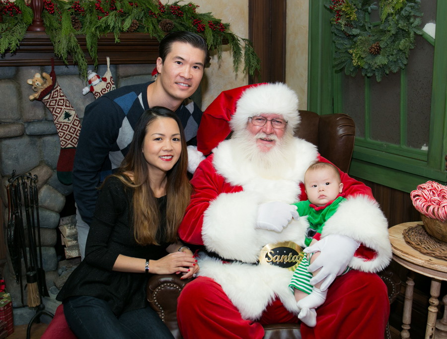 6 month old baby boy with santa claus