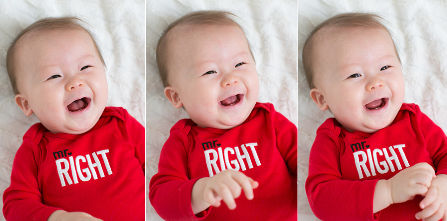 8 month old baby boy mr right onesie valentines day shoot