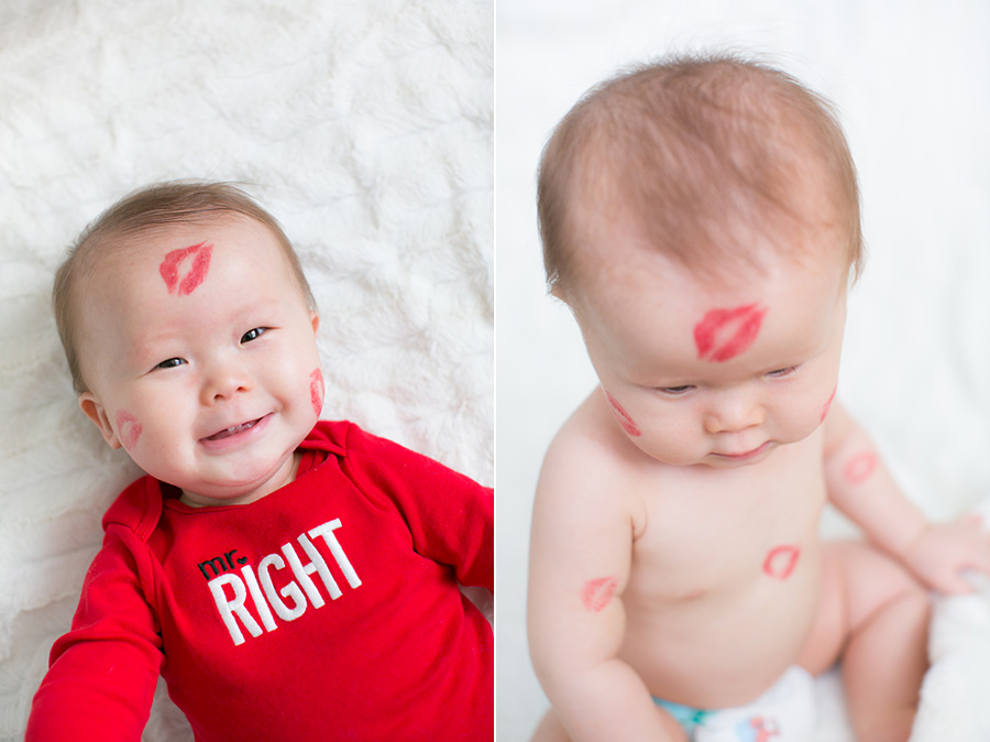 8 month old baby boy mr right onesie valentines day shoot