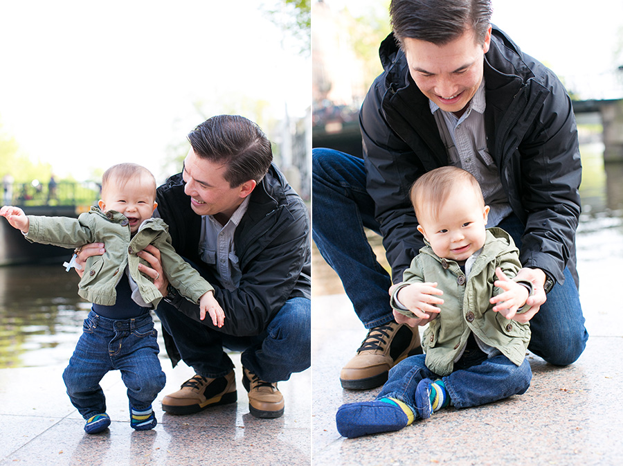 baby boy with dad in amsterdam
