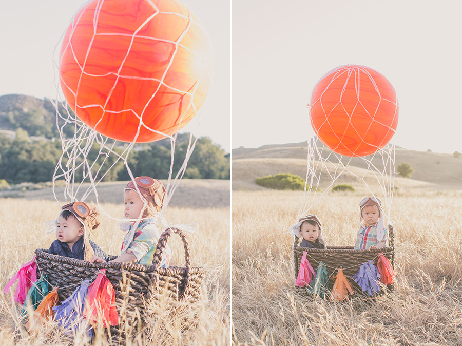 hot air balloon birthday photoshoot